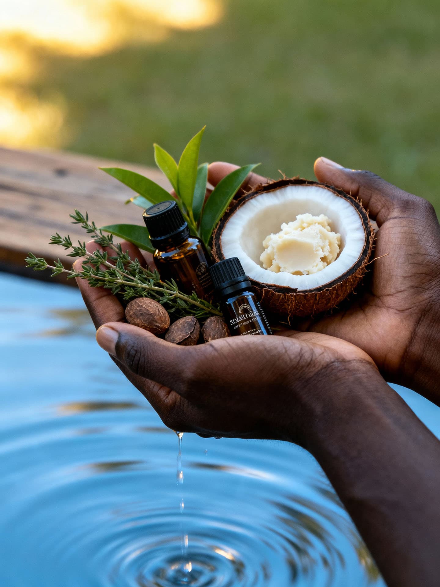 Natural ingredients held above water